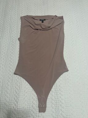 Express Dusty Rose Cowl Neck Bodysuit